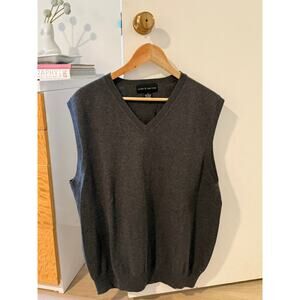 Croft & Barrow Charcoal Gray Sweater Vest Classic Preppy Cotton Knit Size XL 🩶